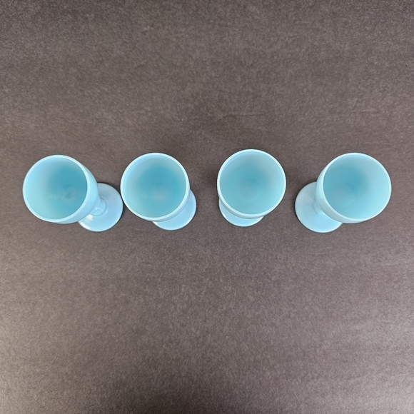 PV France Portieux Vallerystahl Cordial Glasses Blue Set Of 4 - Picture 3 of 7